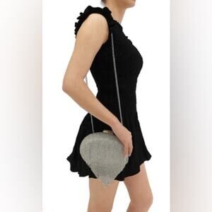 Olga Berg Bria Crystal Fringe Clutch